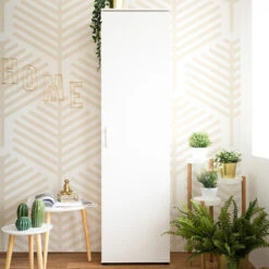 Armoire 1 Porte 6 Niveaux Blanc -Magasin Mobilier armoire 1 porte 6 niveaux andy blanc 4