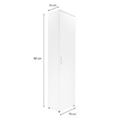 Armoire 1 Porte 6 Niveaux Blanc -Magasin Mobilier armoire 1 porte 6 niveaux andy blanc 6