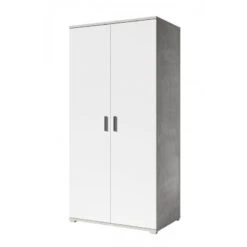 Armoire 2 Portes Blanc Et Gris Soma