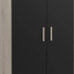 Magasin Mobilier -Magasin Mobilier armoire 2 portes penderie lingere izzy noir et bois 1