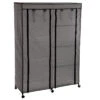 Armoire De Rangement 4 étagères Et 1 Penderie Gris En Tissu