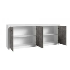 Bahut 4 Portes Blanc Et Gris Béton Gent 6 Bahut 4 Portes Blanc Et Gris Béton Gent -Magasin Mobilier bahut 4 portes blanc gris beton gent 2