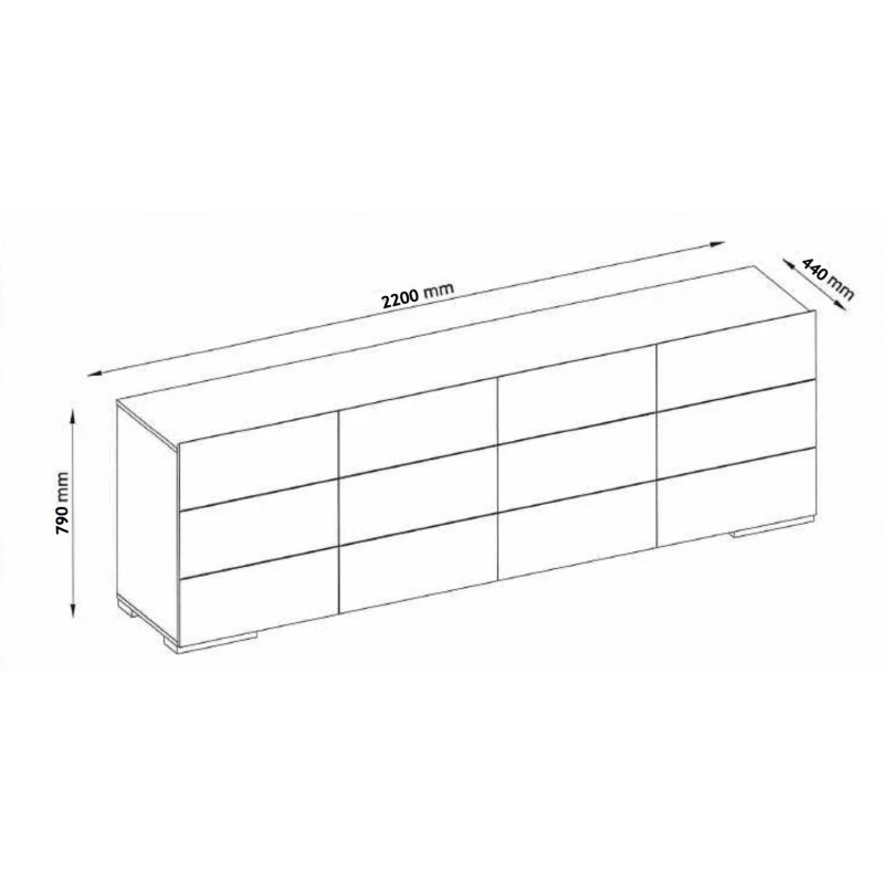 Bahut 4 Portes Chêne Blanchi Elba 5 Bahut 4 Portes Chêne Blanchi Elba – Image 5