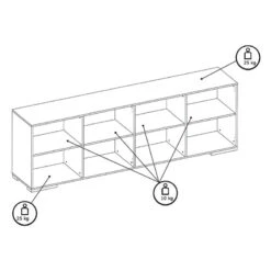 Bahut 4 Portes Chêne Blanchi Elba 11 Bahut 4 Portes Chêne Blanchi Elba -Magasin Mobilier bahut 4 portes chene blanchi elba 5