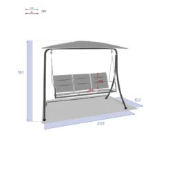 Balancelle 3 Places Ardoise Lako Hespéride -Magasin Mobilier balancelle 3 places ardoise lako hesperide 5