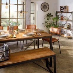 Banc Métal Et Bois Edena Atmosphera -Magasin Mobilier banc metal et bois edena atmosphera 4