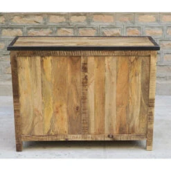 Buffet 1 Porte 4 Tiroirs Bois De Manguier Et Métal -Magasin Mobilier buffet 1 porte 4 tiroirs bois de manguier et metal 4