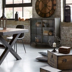 Buffet Broc 2 Portes Métal Noir Atmosphera -Magasin Mobilier buffet broc 2 portes metal noir atmosphera 2