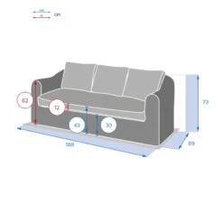 Canapé 3 Places Moorea Hespéride Terre Ombre -Magasin Mobilier canape 3 places moorea hesperide terre ombre 2