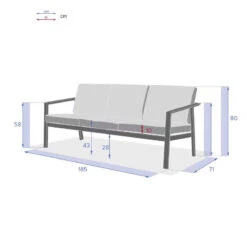 Canapé 3 Places Pavane Graphite Hespéride -Magasin Mobilier canape 3 places pavane graphite hesperide 1 5
