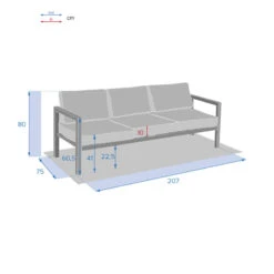 Canapé De Jardin Jauca Noisette / Gris Boisé Hespéride -Magasin Mobilier canape de jardin jauca noisette gris boise hesperide 1 2