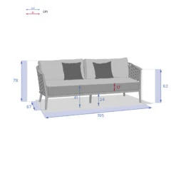 Canapé De Salon Extérieur 3 Places Embruns Hespéride -Magasin Mobilier canape de salon exterieur 3 places embruns hesperide 3