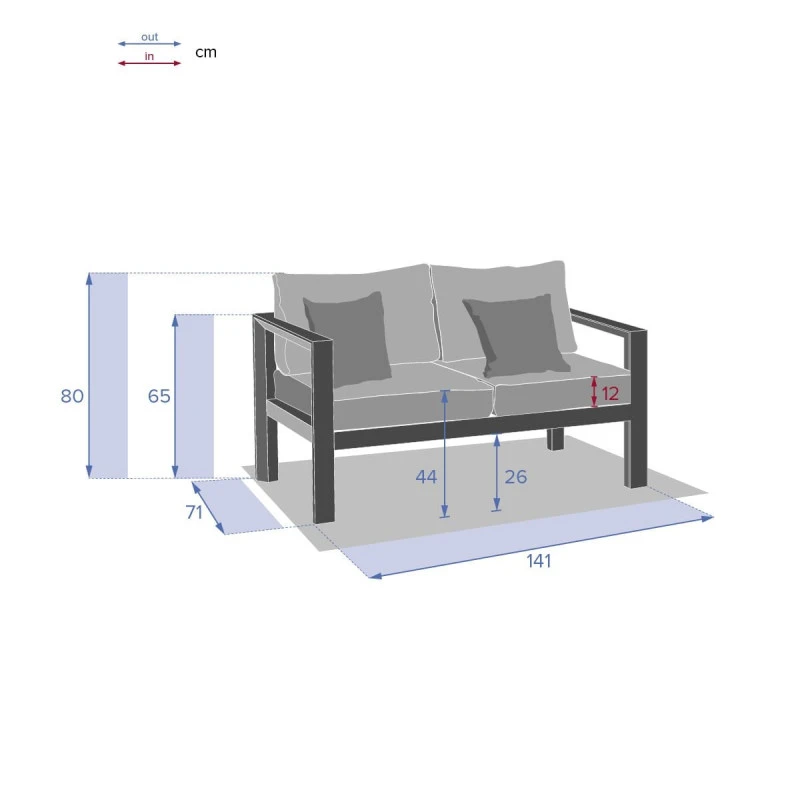 Canapé Extérieur 2 Places Evasion Graphite Hespéride 2 Canapé Extérieur 2 Places Evasion Graphite Hespéride – Image 2