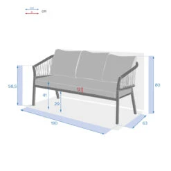 Canapé Extérieur 3 Places Oriengo Brique Hespéride -Magasin Mobilier canape exterieur 3 places oriengo brique hesperide 3