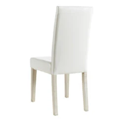 Demeyere Chaise Dossier Haut Blanc PU Guevara -Magasin Mobilier chaise ernesto blanc 1 5