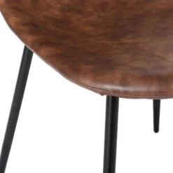 Chaise Vladi Effet Cuir Marron Atmosphera -Magasin Mobilier chaise vladi effet cuir marron atmosphera 2