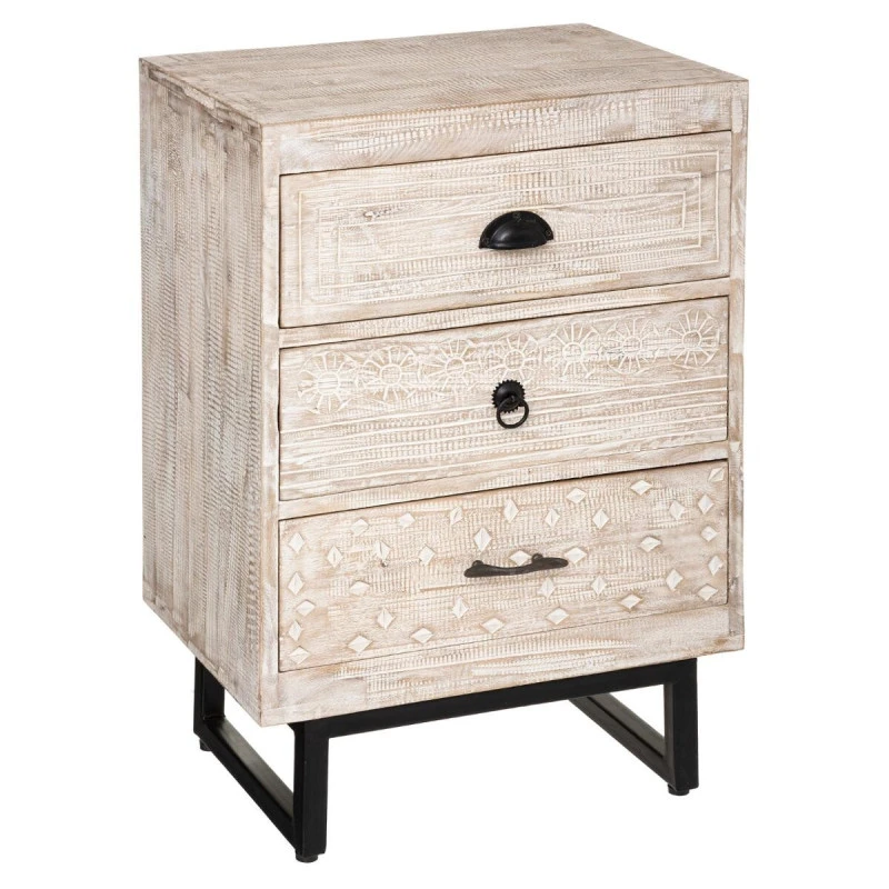 Chevet 3 Tiroirs Bois Blanchi Ajay Atmosphera 1 Chevet 3 Tiroirs Bois Blanchi Ajay Atmosphera