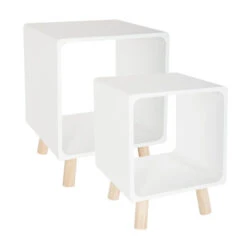Magasin Mobilier 31 Chevet Break Blanc Lot De 2 Atmosphera