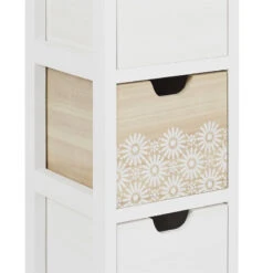Chiffonnier 3 Tiroirs Chic Naturel Et Blanc -Magasin Mobilier chiffonnier 3 tiroirs chic naturel et blanc 3