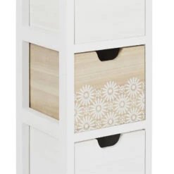 Chiffonnier 4 Tiroirs Chic Naturel Et Blanc -Magasin Mobilier chiffonnier 4 tiroirs chic naturel et blanc 1 4