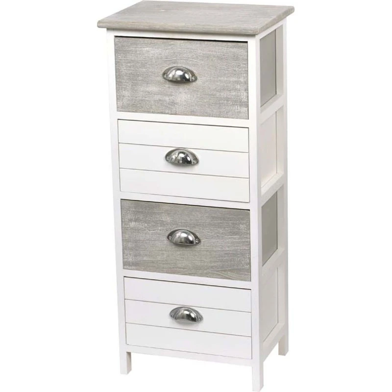 Chiffonnier Bois 4 Tiroirs Bicolores 1 Chiffonnier Bois 4 Tiroirs Bicolores