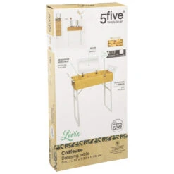 Coiffeuse En Bambou Levia Blanc 5Five -Magasin Mobilier coiffeuse en bambou levia blanc 5five 2