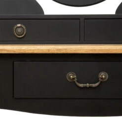 Coiffeuse Noire 3 Tiroirs Chrysa Atmosphera -Magasin Mobilier coiffeuse noire 3 tiroirs chrysa atmosphera 4