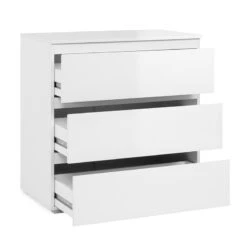 Commode 3 Tiroirs Capetown Blanc -Magasin Mobilier commode 3 tiroirs capetown blanc 2