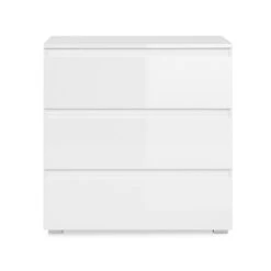 Commode 3 Tiroirs Capetown Blanc -Magasin Mobilier commode 3 tiroirs capetown blanc 4