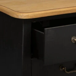 Commode 3 Tiroirs Chrysa Noire Atmosphera -Magasin Mobilier commode 3 tiroirs chrysa noire atmosphera 2