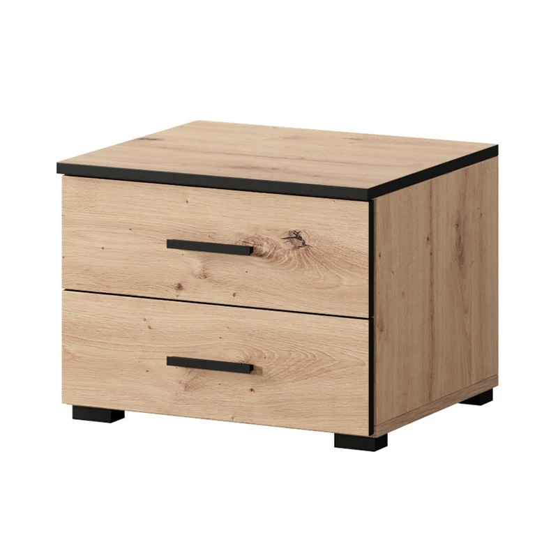 Ensemble De 2 Chevets 2 Tiroirs Nantes Noir Et Bois 4 Ensemble De 2 Chevets 2 Tiroirs Nantes Noir Et Bois – Image 4