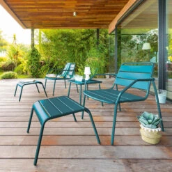 Magasin Mobilier 9 Ensemble Extérieur Duo Relax Phuket Bleu Canard Hespéride