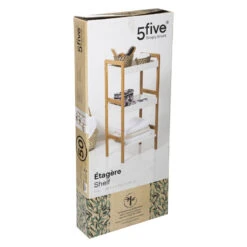 Étagère 3 Niveaux Natureo Blanc 5Five -Magasin Mobilier etagere 3 niveaux en bambou veritable 1 2