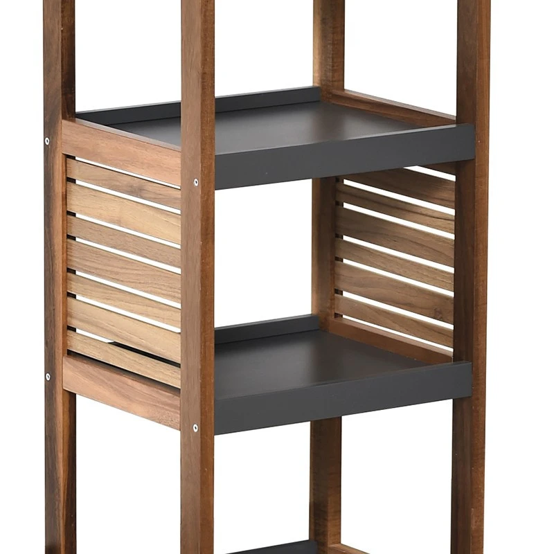 Etagère De Salle De Bain 5 Niveaux H108 Cm En Acacia 2 Etagère De Salle De Bain 5 Niveaux H108 Cm En Acacia – Image 2