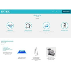 Kit Piscine Prism Ovale 5,03 X 2,74 M Intex -Magasin Mobilier kit piscine prism ovale 503 m intex 2