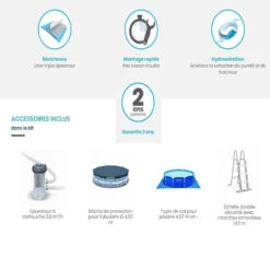 Piscine Prism Frame Ronde 4,57 X 1,07 M Intex -Magasin Mobilier kit piscine tubulaire avec accessoires 3