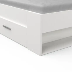 Demeyere Lit 140x190 Cm Pocket Blanc -Magasin Mobilier lit 2 places polly blanc 6