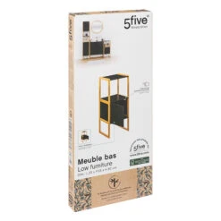 Meuble Bas 1 Porte Noir Natureo 5Five -Magasin Mobilier meuble bas 1 porte noir natureo 5five 2