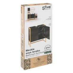 Meuble Sous Lavabo 2 Portes Noir Natureo 5Five -Magasin Mobilier meuble sous lavabo 2 portes noir natureo 5five 3