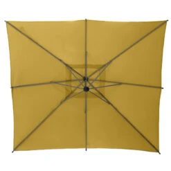 Parasol Décentré Carré Manoa Jaune Moutarde Hespéride -Magasin Mobilier parasol decentre carre manoa jaune moutarde hesperide 2