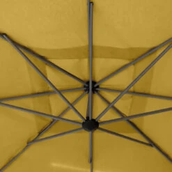Parasol Décentré Carré Manoa Jaune Moutarde Hespéride -Magasin Mobilier parasol decentre carre manoa jaune moutarde hesperide 4