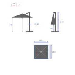 Parasol Décentré Carré Manoa Taupe Hespéride 8 Parasol Décentré Carré Manoa Taupe Hespéride -Magasin Mobilier parasol decentre carre manoa taupe hesperide 3