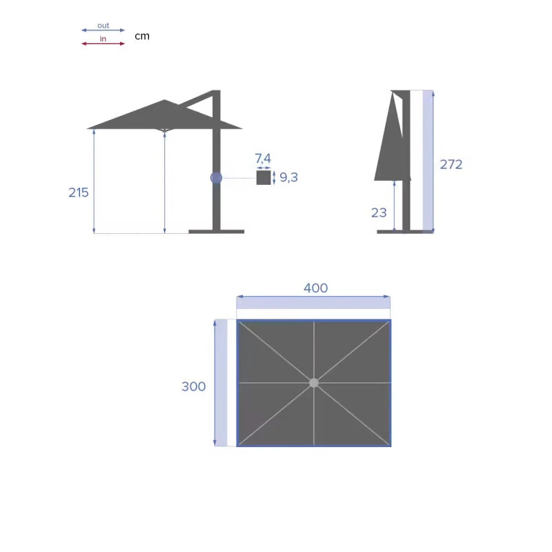 Parasol Décentré Eléa Inclinable Rectangulaire Ardoise Hespéride 7 Parasol Décentré Eléa Inclinable Rectangulaire Ardoise Hespéride – Image 7