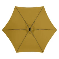 Parasol Décentré Rond Manoa Jaune Moutarde Hespéride -Magasin Mobilier parasol decentre rond manoa jaune moutarde hesperide 4