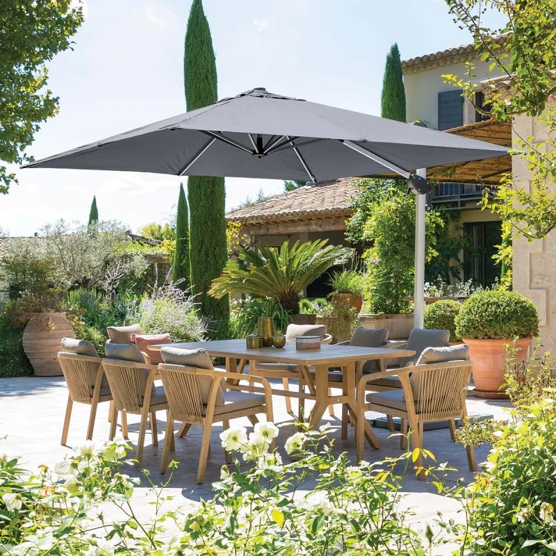 Parasol Déporté Carré Equador Ardoise Hespéride 1 Parasol Déporté Carré Equador Ardoise Hespéride
