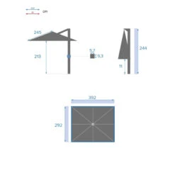 Parasol Déporté Rectangulaire Soly Honey Et Noisette Hespéride -Magasin Mobilier parasol deporte rectangulaire soly honey noisette hesperide 6