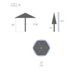 Parasol Droit Rond 2,7m Soya Ardoise Hespéride 11 Parasol Droit Rond 2,7m Soya Ardoise Hespéride -Magasin Mobilier parasol droit rond 27m soya ardoise hesperide 1 5