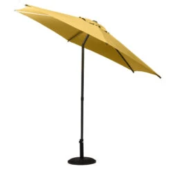 Parasol Droit Rond 2,7m Soya Jaune Moutarde Hespéride -Magasin Mobilier parasol droit rond 27m soya jaune moutarde hesperide 2