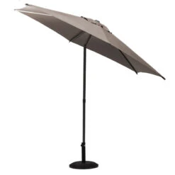 Parasol Droit Rond 2,7m Soya Taupe Hespéride -Magasin Mobilier parasol droit rond 27m soya taupe hesperide 2