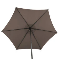 Parasol Droit Rond 2,7m Soya Taupe Hespéride -Magasin Mobilier parasol droit rond 27m soya taupe hesperide 4